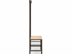 Online VS Venta-stock Perchero Lisa con banco 2 estantes, color roble/negro, 175 cm altura Color natural oscuro