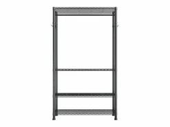 Sale Perchero para Ropa SucceBuy con 4 Estantes Ajustables, Perchero de Acero al Carbono, Armario para Ropa Capacidad de Carga 227 kg, con 1 Barra Negro