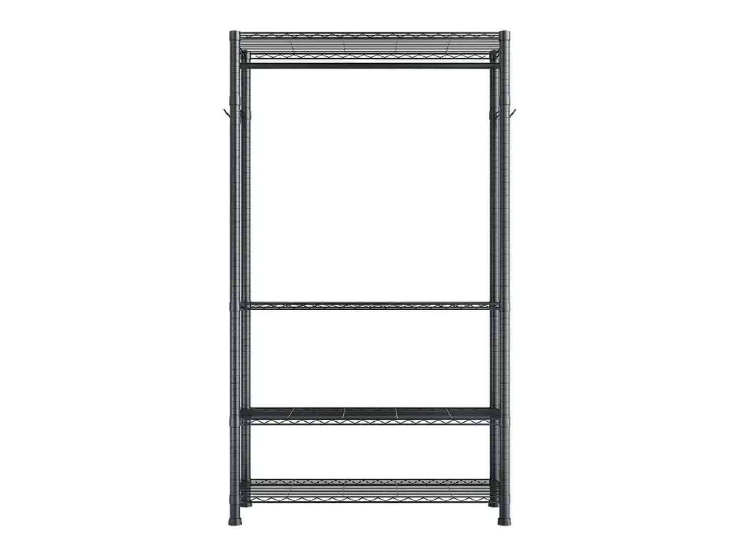 Sale Perchero para Ropa SucceBuy con 4 Estantes Ajustables, Perchero de Acero al Carbono, Armario para Ropa Capacidad de Carga 227 kg, con 1 Barra Negro