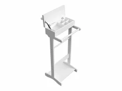 Perchero portátil con almacenaje, diseño multifuncional, MDF y madera maciza, (44x36,5x110 cm) Perchero