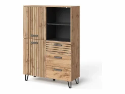 New Perchero roble wotan 100x38x142 amber Armario De Entrada