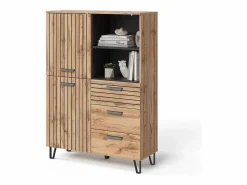 New Perchero roble wotan 100x38x142 amber Armario De Entrada