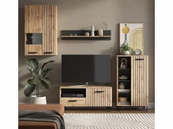 New Perchero roble wotan 100x38x142 amber Armario De Entrada