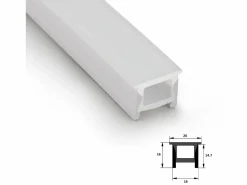 Ledkia Perfil Neón SFLEX 20x16 Superficie/Empotrable Curva Vertical para Tira LED IP20 hasta 12 mm 2 m