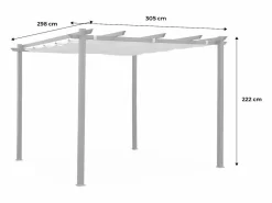 Online Sweeek Pergola, aluminio, 3x3m, tela deslizante Beige