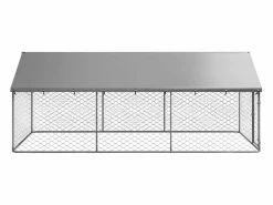 Discount Perrera de exterior con tejado 400x200x150 cm ES628805 Plateado
