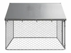 Online Perrera de exterior con tejado 200x200x150 cm ES719518 Plateado
