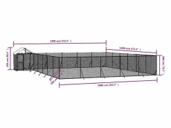 Outlet Clicnbuy Perrera exterior con toldo acero galvanizado plata 12x12x2,5 m Plateado