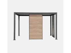 Best Sweeek Persiana de aluminio efecto madera de 1.3m antracita Negro