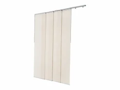 Persiana de Paneles SucceBuy con Riel Extensible, 116-218 cm de Ancho, Panel Japonés Vertical Ajustable hasta 243 cm de Altura, Marrón Claro Persianas De Interior