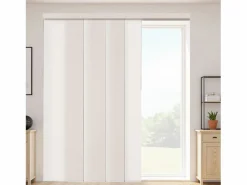 Persiana de Paneles SucceBuy con Riel Extensible, 116-218 cm de Ancho, Panel Japonés Vertical Ajustable hasta 243 cm de Altura, Marrón Claro Persianas De Interior