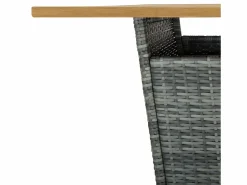 Outlet Garden Furniture Pia Mesa alta ratán sintético y madera de acacia 80x80x110 cm Gris