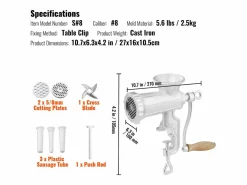 Discount Picadora De Carne Manual SucceBuy, De Hierro Fundido Resistente Con Abrazadera De Mesa De Acero