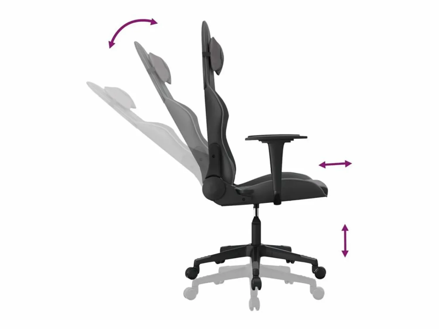 Clicnbuy piezas Silla gaming cuero sintético y gris