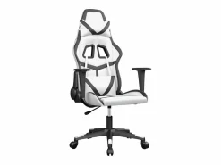 Clicnbuy piezas Silla gaming de masaje cuero sintético blanco y