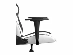 Clicnbuy piezas Silla gaming de masaje cuero sintético blanco y