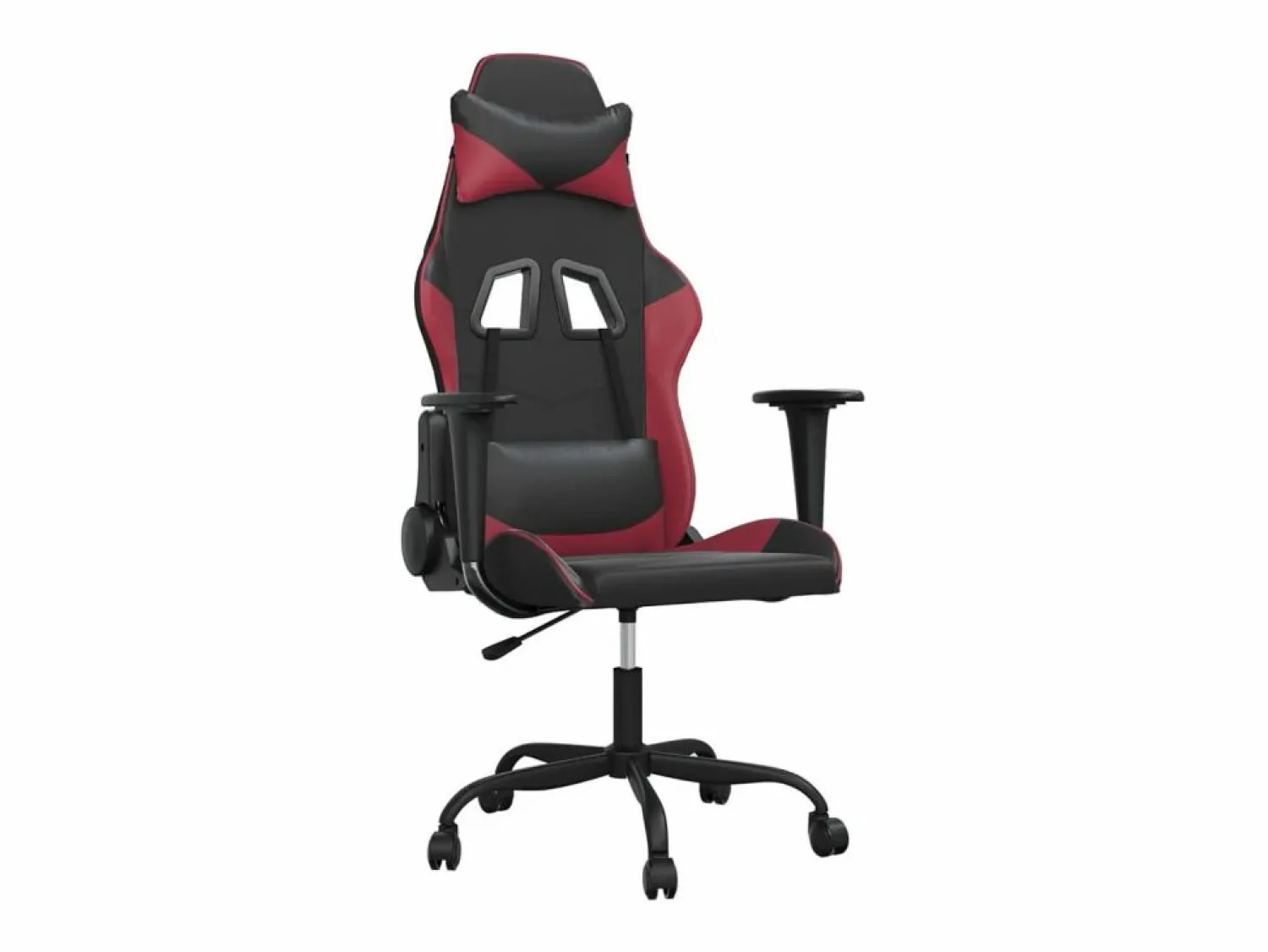 Sale piezas Silla gaming de masaje cuero sintético negro y vino tinto Silla Gaming