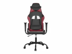 Sale piezas Silla gaming de masaje cuero sintético negro y vino tinto Silla Gaming