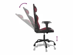 Sale piezas Silla gaming de masaje cuero sintético negro y vino tinto Silla Gaming