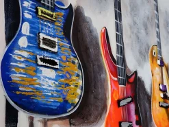 MCW Pintura al óleo guitarras pintadas a mano