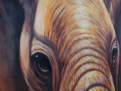 Outlet Pintura al óleo primer plano elefante pintado a mano Cuadro