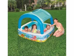 Discount Piscina de juegos con toldo 140x140x114 cm 52192 ES745043 Azul