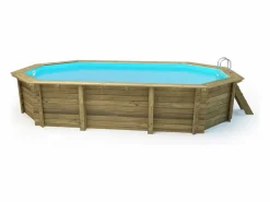 Discount Piscina de madera " Brazilia " 5,86 x 3,86 x 1,20 m - Cubierta con burbujas 180 µ - Cubierta de invierno 280 g/m². Piscina De Madera