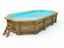 Outlet Habitat et jardin Piscina de madera "Brazilia 130" 5,86 x 3,86 x 1,31 m Marru00f3n