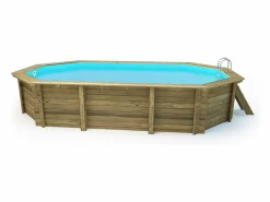 Outlet Habitat et jardin Piscina de madera "Brazilia 130" 5,86 x 3,86 x 1,31 m Marru00f3n