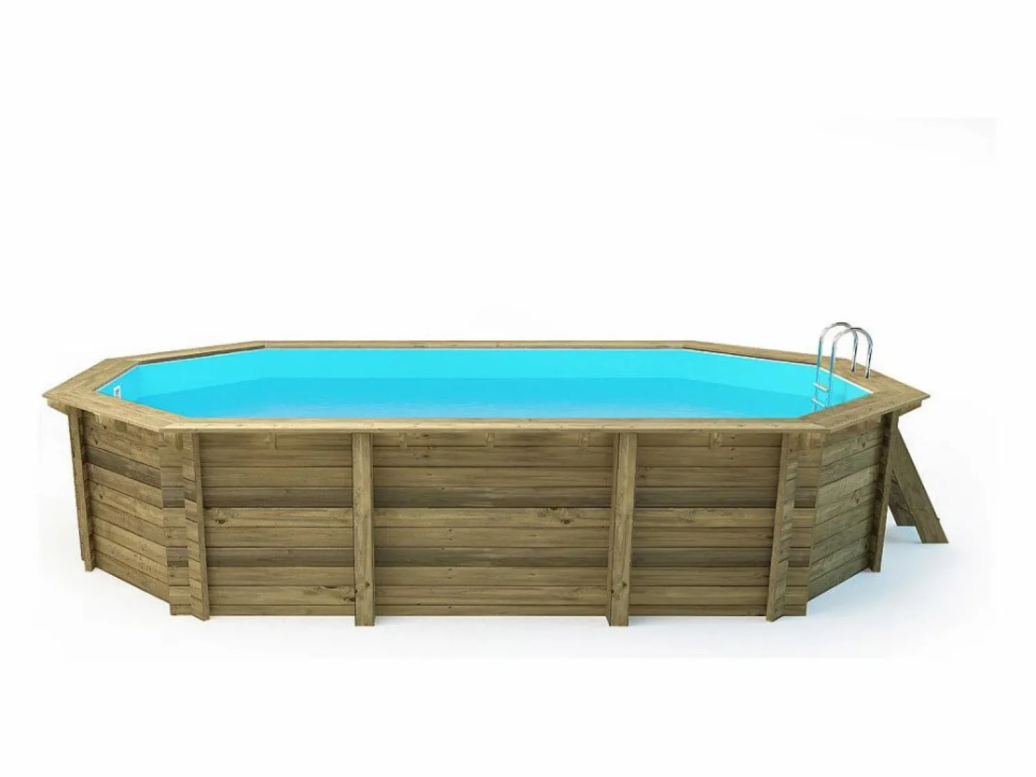 Habitat et jardin Piscina de madera "Palma" - 7.57 x 4.07 x 1.31 m