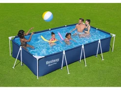 Best Piscina Desmontable Rectangular Steel Pro 400x211x81 cm con Depuradora de Cartucho de 1.249 l/h Color Piscina Tubular