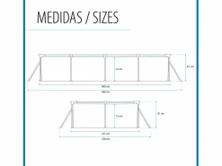 Best Piscina Desmontable Rectangular Steel Pro 400x211x81 cm con Depuradora de Cartucho de 1.249 l/h Color Piscina Tubular