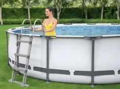 New Piscina Desmontable Tubular Steel Pro Max 366x100 cm con Depuradora Cartucho 2.006 L/H y Escalera Piscina Tubular