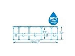Bestway Piscina Desmontable Tubular Steel Pro Max 366x76 cm con Depuradora Cartucho 1.249 L/H Blanco