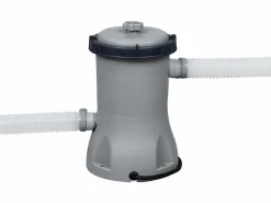 Bestway Piscina Desmontable Tubular Power Steel Oval Diseño Ratán 427x250x100 cm con Depuradora Cartucho 2.006 L/H Marru00f3n