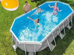Online Piscina elevada ovalada 610x305x122cm con escalera y bomba 26798 Piscina Tubular