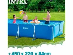 Clearance Intex Piscina elevada rectangular 450x220x84 cm con bomba Azul