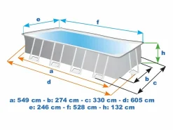 Discount Intex Piscina elevada rectangular 549x274x132 cm con bomba y accesorios Gris
