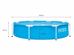 Clearance Intex Piscina familiar niños con estructura metálica sobre suelo Azul