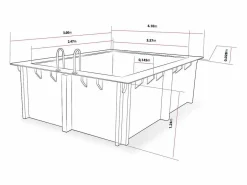Habitat et jardin Piscina rectangular de madera "Caimanes 140" - 4,10 x 3,00 x 1,39 m
