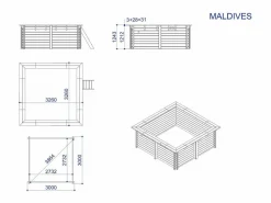 Hot Habitat et jardin Piscina rectangular de madera 