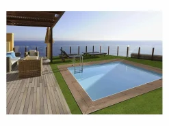 Habitat et jardin Piscina rectangular de madera "Zanzibar" - 3,50 x 2,30 x 1,24 m + bomba de calor 3,5 kw/h - Hayward - "Micro" - Negro
