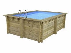 Outlet Habitat et jardin Piscina rectangular de madera "Zanzíbar" - 3,50 x 2,50 x 1,24 m Color natural claro