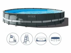 Sale Intex Piscina redonda desmontable Ultra XTR Frame 30079L con depuradora gris oscuro Ø610x122 cm Transparente