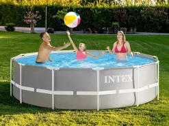 Discount Piscina redonda 366x99 cm con depuradora y escalera Piscina Tubular