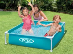 Discount Intex Piscina tubular cuadrada 1,22 x 1,22 x 0,30 m - Azul
