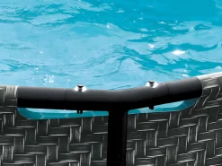 Vente-unique Piscina tubular ovalada gris oscuro con filtro de cartucho - D424 x Alt. 100 - SALAMANQUE