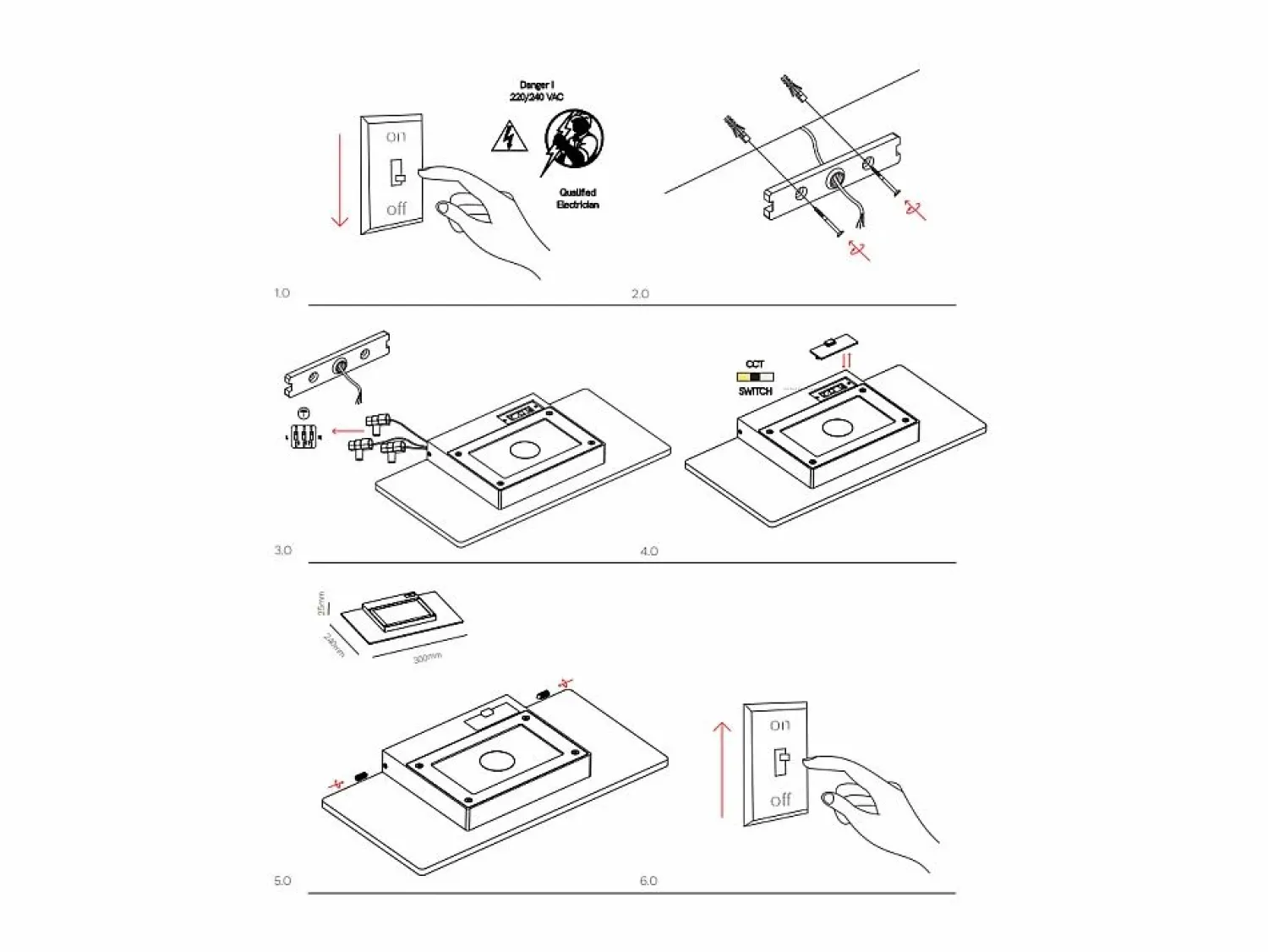 Pla Corten - Aplique de pared LED de 35 W con interruptor CCT 2700K/3200K/4000K en aluminio, luz de pared ascendente - Beneito & Faure