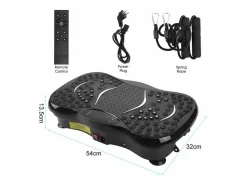 DripeX Placas de vibración de 220W, máquina de ejercicios de fitness de vibración, con control remoto y 2 bandas de resistencia, carga máxima150 kg