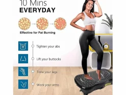 DripeX Placas de vibración de 220W, máquina de ejercicios de fitness de vibración, con control remoto y 2 bandas de resistencia, carga máxima150 kg
